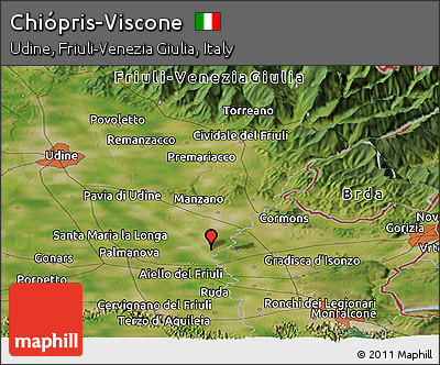 Satellite Panoramic Map of Chiópris-Viscone