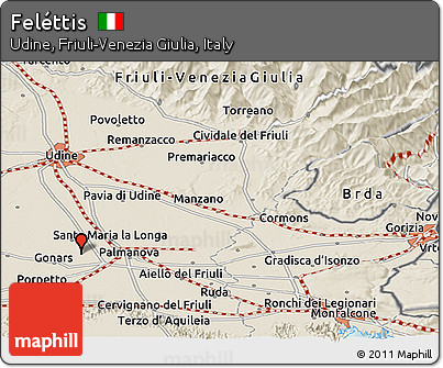 Shaded Relief Panoramic Map of Feléttis