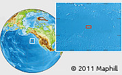 Physical Location Map of the area around 46° 1' 3" N, 140° 10' 30" W