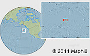 Savanna Style Location Map of the area around 46° 1' 3" N, 140° 10' 30" W, hill shading