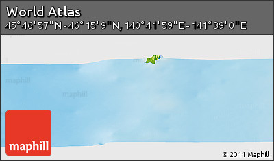 Physical Panoramic Map of the Area around 46° 1' 3" N, 141° 10' 30" E