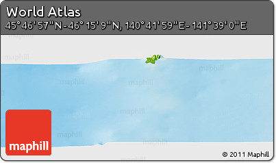 Physical Panoramic Map of the Area around 46° 1' 3" N, 141° 10' 30" E