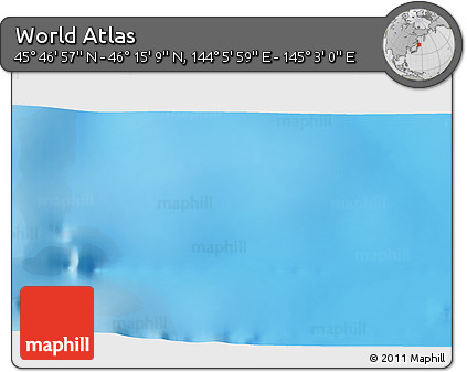 Physical 3D Map of the Area around 46° 1' 3" N, 144° 34' 29" E