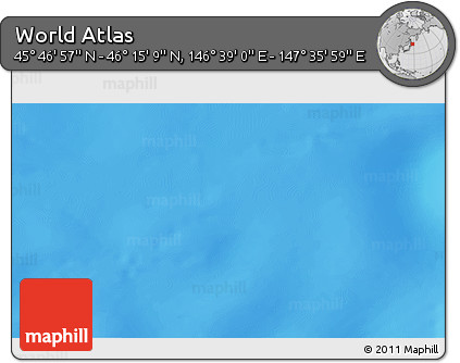 Physical 3D Map of the Area around 46° 1' 3" N, 147° 7' 30" E