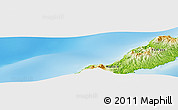 Physical Panoramic Map of the area around 46° 1' 3" N, 149° 40' 30" E