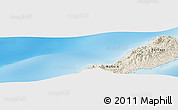 Shaded Relief Panoramic Map of the area around 46° 1' 3" N, 149° 40' 30" E