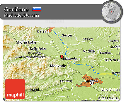 Physical 3D Map of Goričane