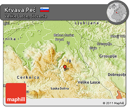 Physical 3D Map of Krvava Peč
