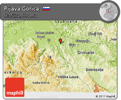 Physical 3D Map of Pijava Gorica