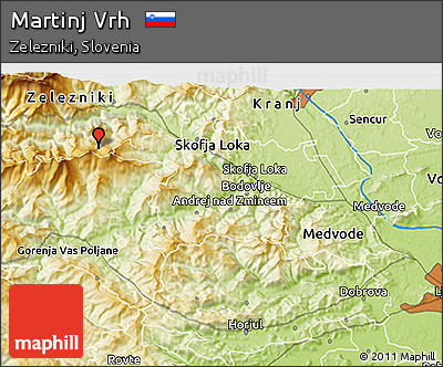 Physical 3D Map of Martinj Vrh