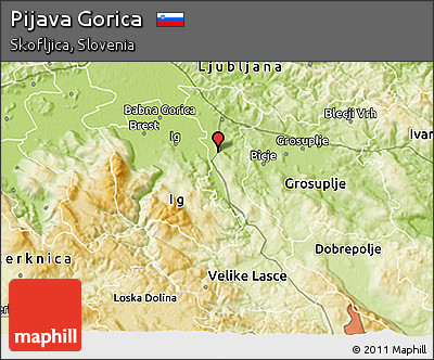 Physical 3D Map of Pijava Gorica