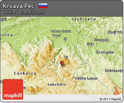 Physical 3D Map of Krvava Peč