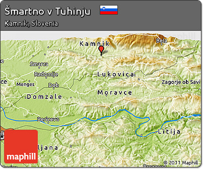 Physical 3D Map of Šmartno V Tuhinju