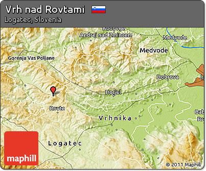 Physical 3D Map of Vrh Nad Rovtami