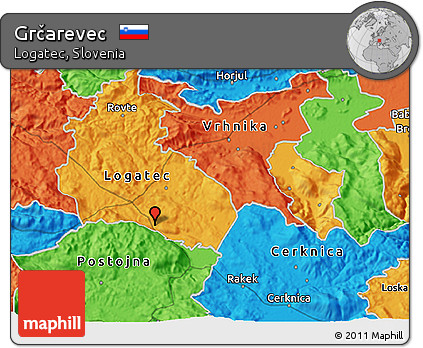 Political 3D Map of Grčarevec