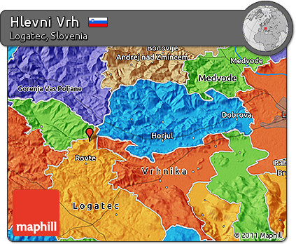 Political 3D Map of Hlevni Vrh
