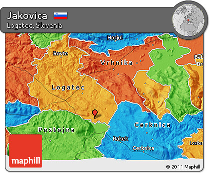 Political 3D Map of Jakovica