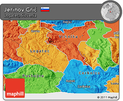 Political 3D Map of Jerinov Grič