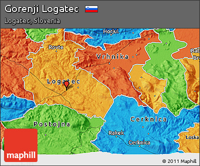 Political 3D Map of Gorenji Logatec