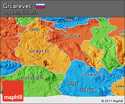 Political 3D Map of Grčarevec