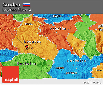 Political 3D Map of Gruden
