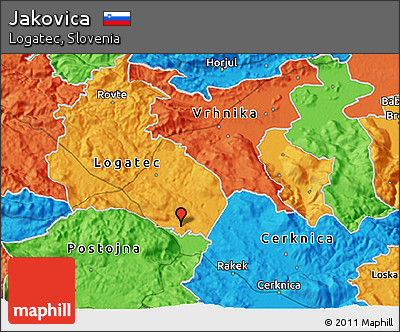 Political 3D Map of Jakovica