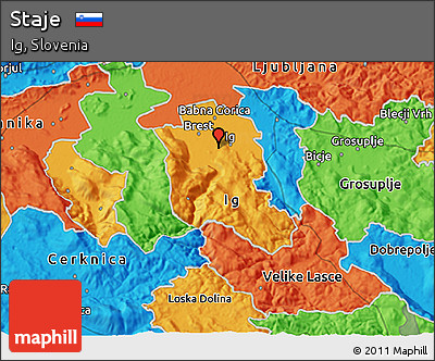 Political 3D Map of Staje