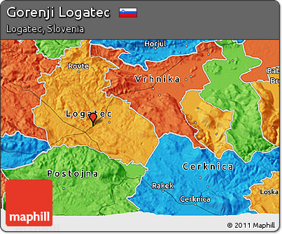 Political 3D Map of Gorenji Logatec