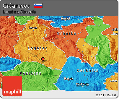 Political 3D Map of Grčarevec
