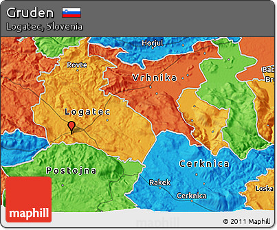 Political 3D Map of Gruden