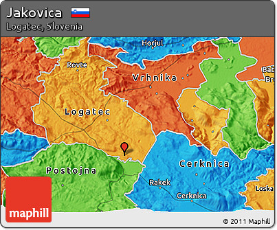 Political 3D Map of Jakovica