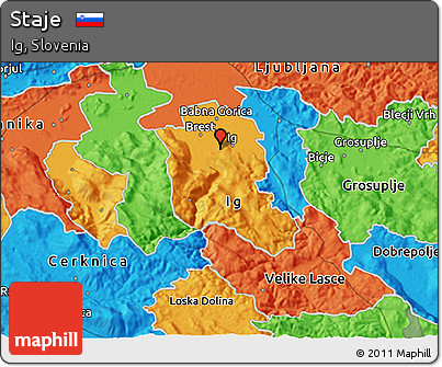 Political 3D Map of Staje