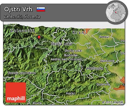 Satellite 3D Map of Ojstri Vrh