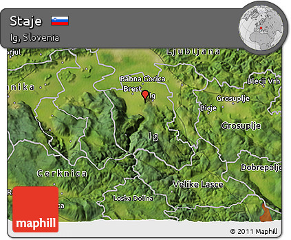 Satellite 3D Map of Staje