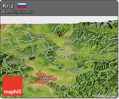 Satellite 3D Map of Križ