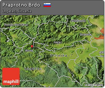 Satellite 3D Map of Praprotno Brdo