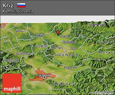 Satellite 3D Map of Križ