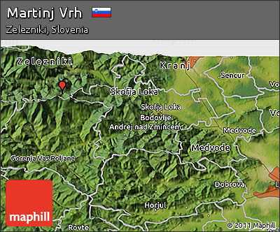 Satellite 3D Map of Martinj Vrh