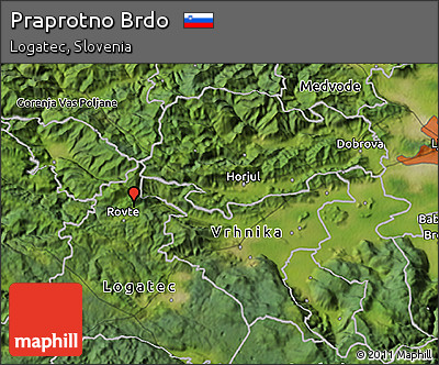Satellite 3D Map of Praprotno Brdo