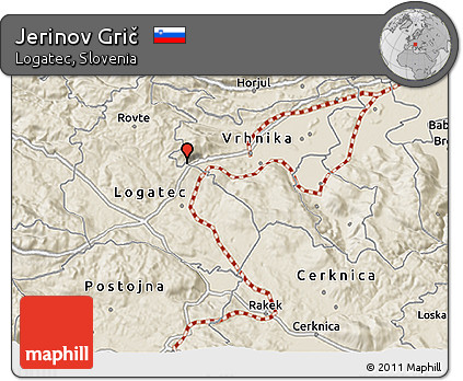 Shaded Relief 3D Map of Jerinov Grič