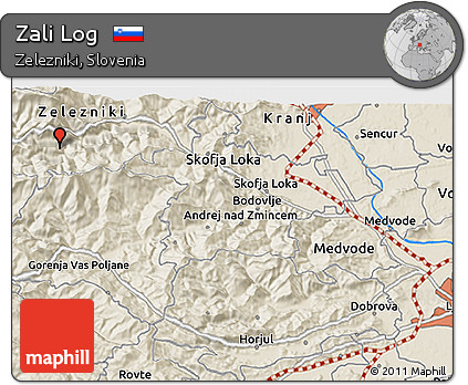 Shaded Relief 3D Map of Zali Log