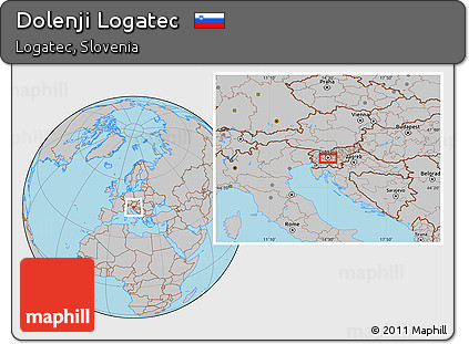 Gray Location Map of Dolenji Logatec