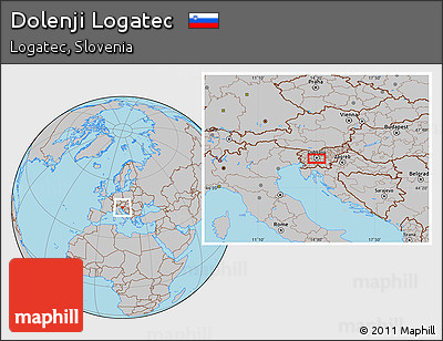 Gray Location Map of Dolenji Logatec