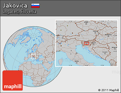 Gray Location Map of Jakovica