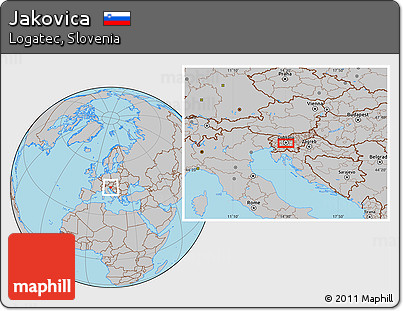 Gray Location Map of Jakovica