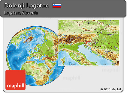 Physical Location Map of Dolenji Logatec