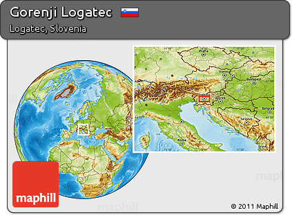 Physical Location Map of Gorenji Logatec