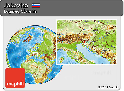 Physical Location Map of Jakovica