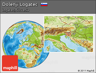 Physical Location Map of Dolenji Logatec