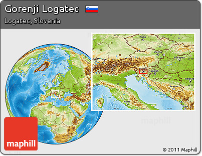 Physical Location Map of Gorenji Logatec